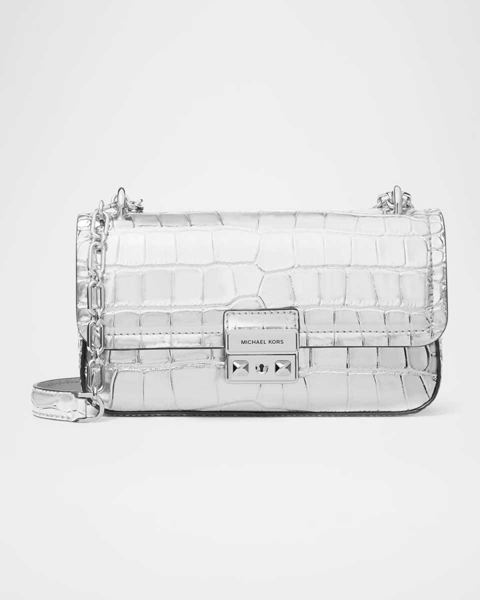 Tribeca Metallic Crocodile Shoulder Bag